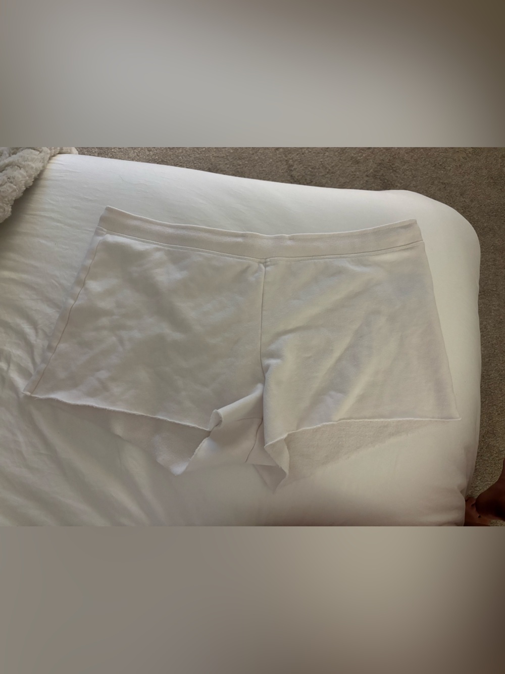 Hollister white fleece shorts